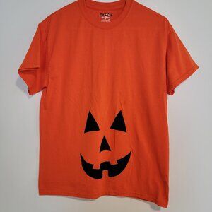 Gildan Orange Tee with Pumpkin Design